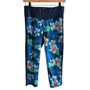 Athletic Works Floral Tropical Print Leggings Exercise Gym Size Medium 8-10